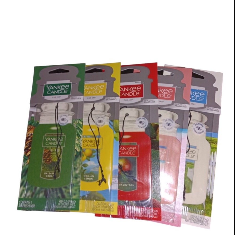 5 Yankee Candle Assorted Car Jar Scents